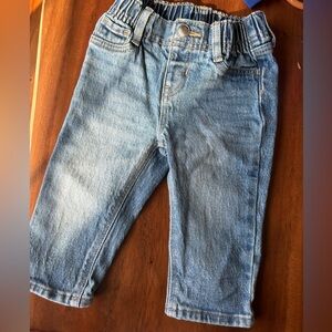 Old Navy Toddler Pull On Jeans elastic waist snap button loose jean 6-12mo